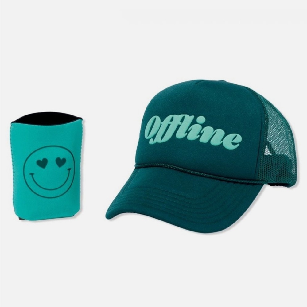 NIB OFFLINE Teal Trucker Hat & Koozie🏄🏼‍♀️
